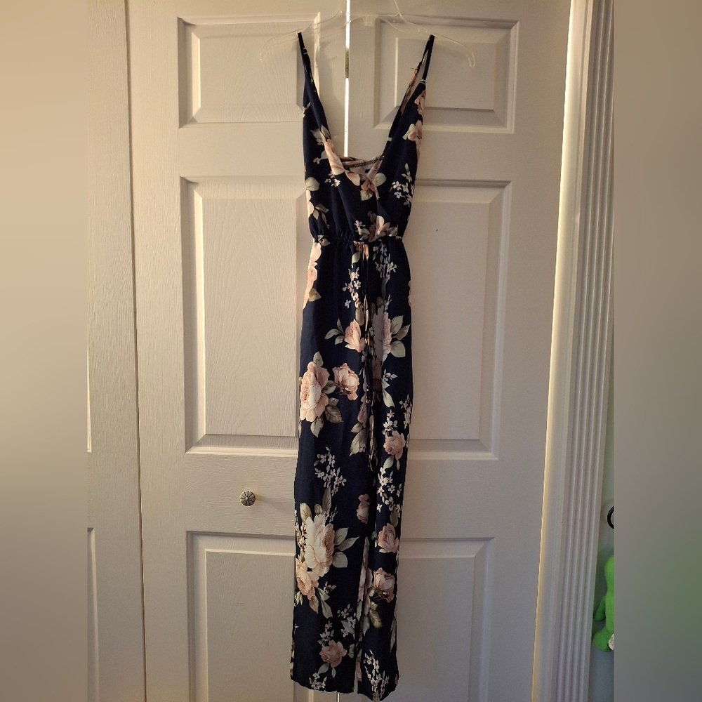 Blue Floral Jumpsuit